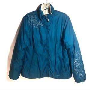 L.L. Bean reversible winter jacket teal/cream M
